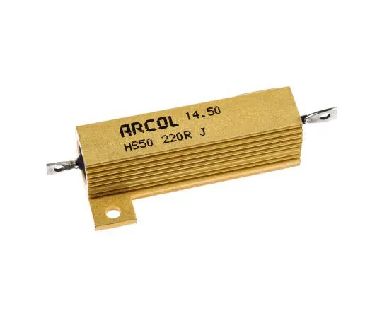 63-7348-82　ArcolHS50系列铝合金厚板轴向线材贴装电阻，220Ω±5% 50W　HS50 220R J