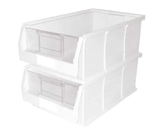 63-7488-50　RS白色塑料可堆叠式储物盒，180mm x 419mm x 376mm　315-1189