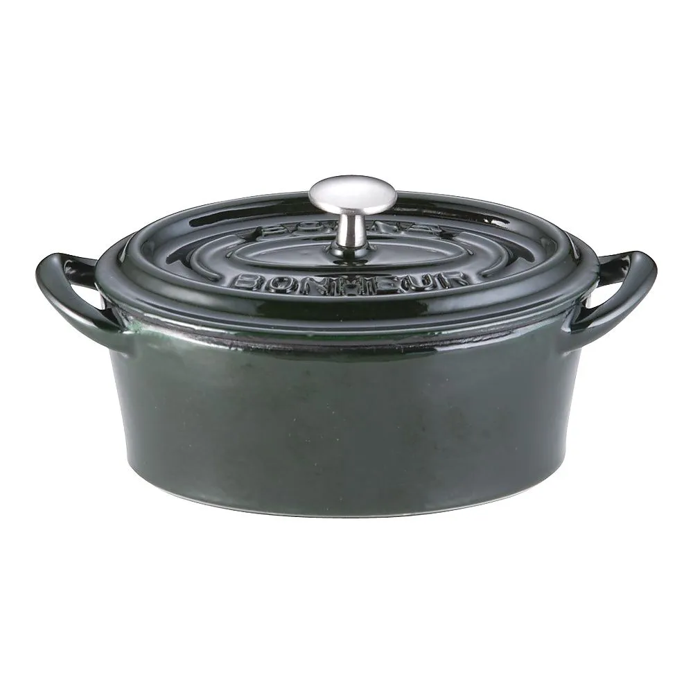62-6349-01　Bon Bonaire Cocotte Oval 11 cm Majorica Green