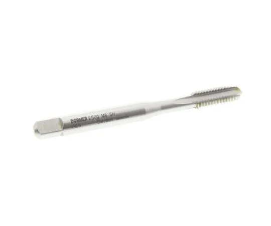 63-7442-13　Dormer HSS M6直笛，第二丝锥，长度66 mm　E500 6.0 X 1.00 3FL SEC
