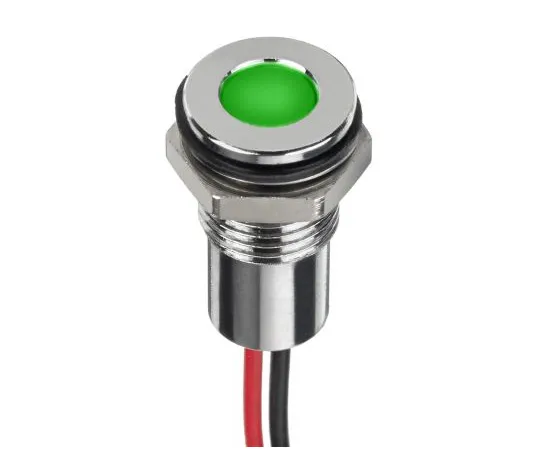 63-7027-44　RS PRO绿色指示器，12 V直流，8毫米安装孔尺寸，导线终止，IP67　132-9119