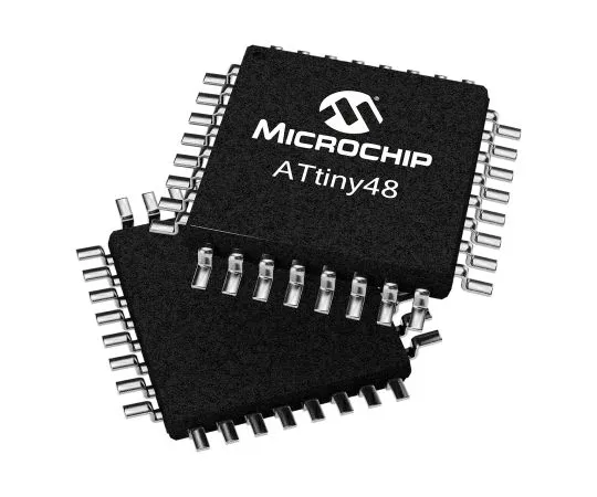 63-7029-25　微芯片技术ATTINY48-AU,8位AVR微控制器，12MHz,4kB闪存，32针TQFP　ATTINY48-AU