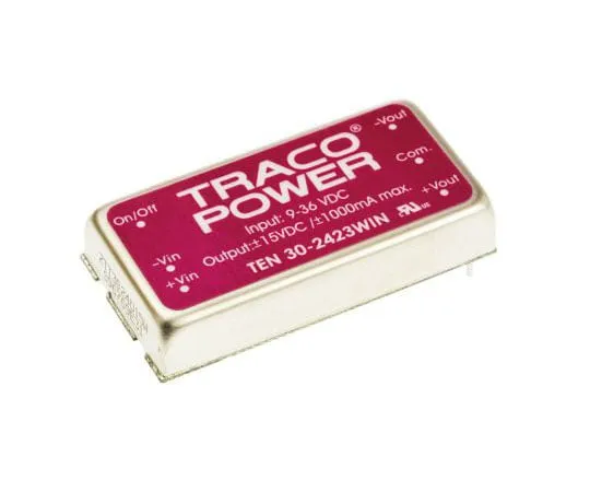 63-7358-32　TRACPOWER 10 30WIN30W隔离DC-DC转换器通过孔，电压在9→36 V直流，电压输出±15V直流　TEN 30-2423WIN