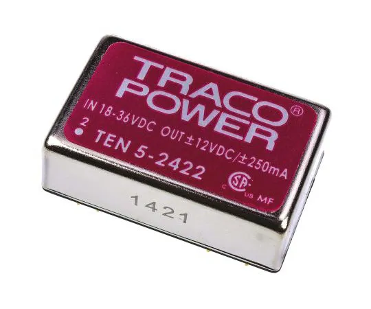 63-7472-59　TRACOPOWER 10 5 6W隔离直流-直流换流器通过孔，电压在18→36 V直流，电压输出±12V直流　TEN 5-2422