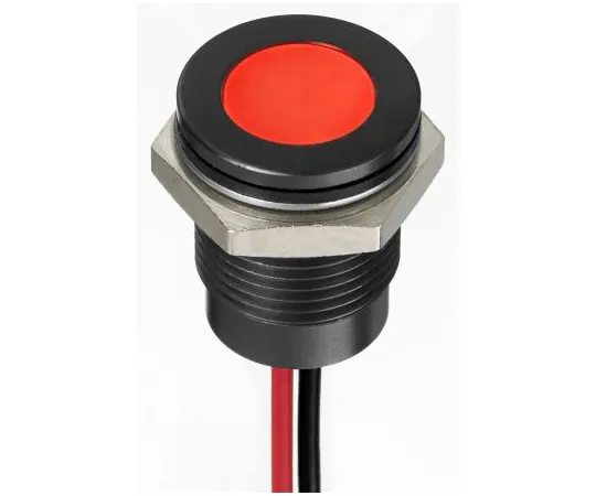63-7021-43　RS PRO红色指示器，12 V直流，14mm安装孔尺寸，导线终止，IP67　130-2292