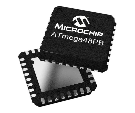 63-7022-07　微芯片技术ATMEGA48-20MU,8位AVR微控制器，20MHz,4kB闪存，32引脚QFN/MLF　ATMEGA48-20MU