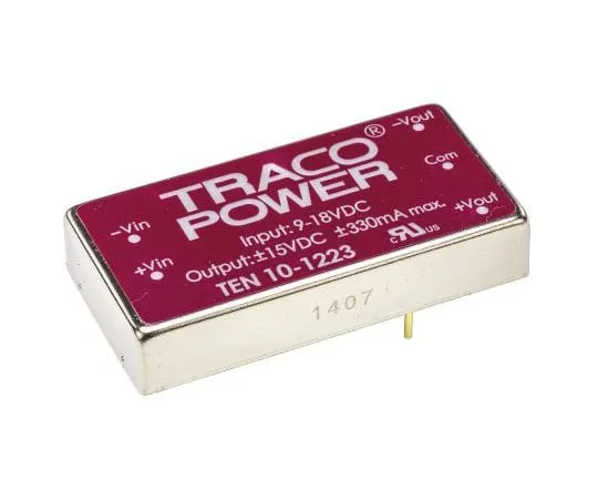 63-7443-29　TRACOPOWER 10 10 10W隔离直流-直流换流孔，电压在9→18 V直流，电压输出±15V直流　TEN 10-1223
