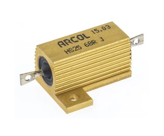 63-7349-45　ArcolHS25系列铝合金厚板轴向线材贴装电阻，68Ω±5% 25W　HS25 68R J
