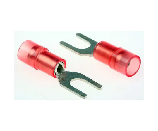 63-7459-82　RS PRO绝缘压痕铁锹连接器，0.5mm2至1.5mm2,22AWG至16AWG,M4 (#8) 钉尺寸尼龙，红色　267-3694