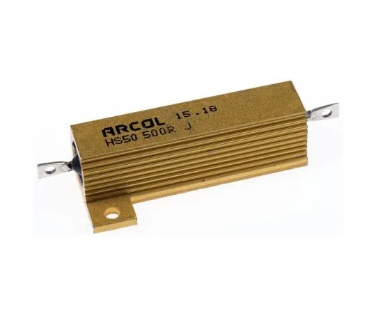 63-7363-39　ArcolHS50系列铝合金厚板轴向线材贴装电阻，500Ω±5% 50W　HS50 500R J