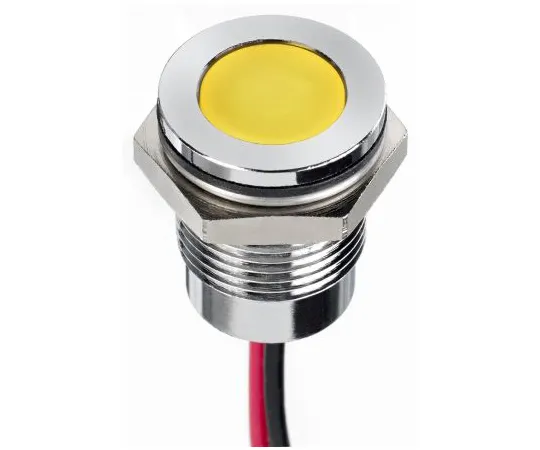63-7021-09　RS PRO黄色指示器，12 V直流，14mm安装孔尺寸，导线终止，IP67　130-1102