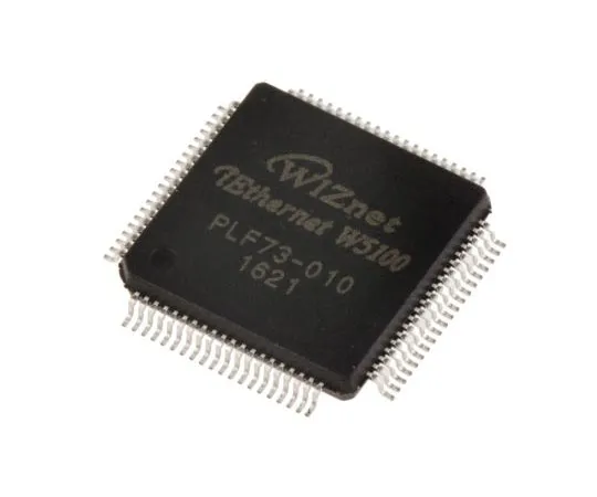 63-7356-94　WIZnet公司W5100,以太网控制器，100MbpsMII, SPI, 3.3 V,80PinLQFP　W5100