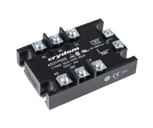 63-7429-46　Sensata/Crydom 50 A rms固态继电器，0交叉，面板安装，可控硅，530 V rms最大负载　A53TP50D