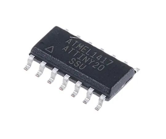 63-7028-57　微芯片，8位AVR微控制器，12MHz,2kB闪存，14引脚SOIC　ATTINY20-SSU