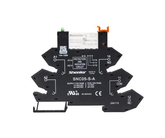 63-7371-91　RS PRO12Vac/dc DIN轨道接口继电器模块，SPDT　144-1584