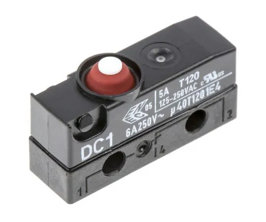 63-7473-54　SPDT-NO/NC按钮微动开关，10 A@250 V ac　DC1C-A1AA