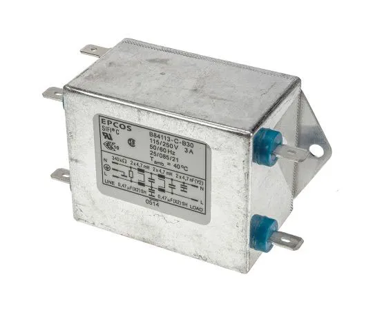 63-7427-24　EPCOSB84113C系列3A 250 V ac 50→60Hz机箱安装RFI过滤器，带选项卡终端，单相　B84113C0000B030
