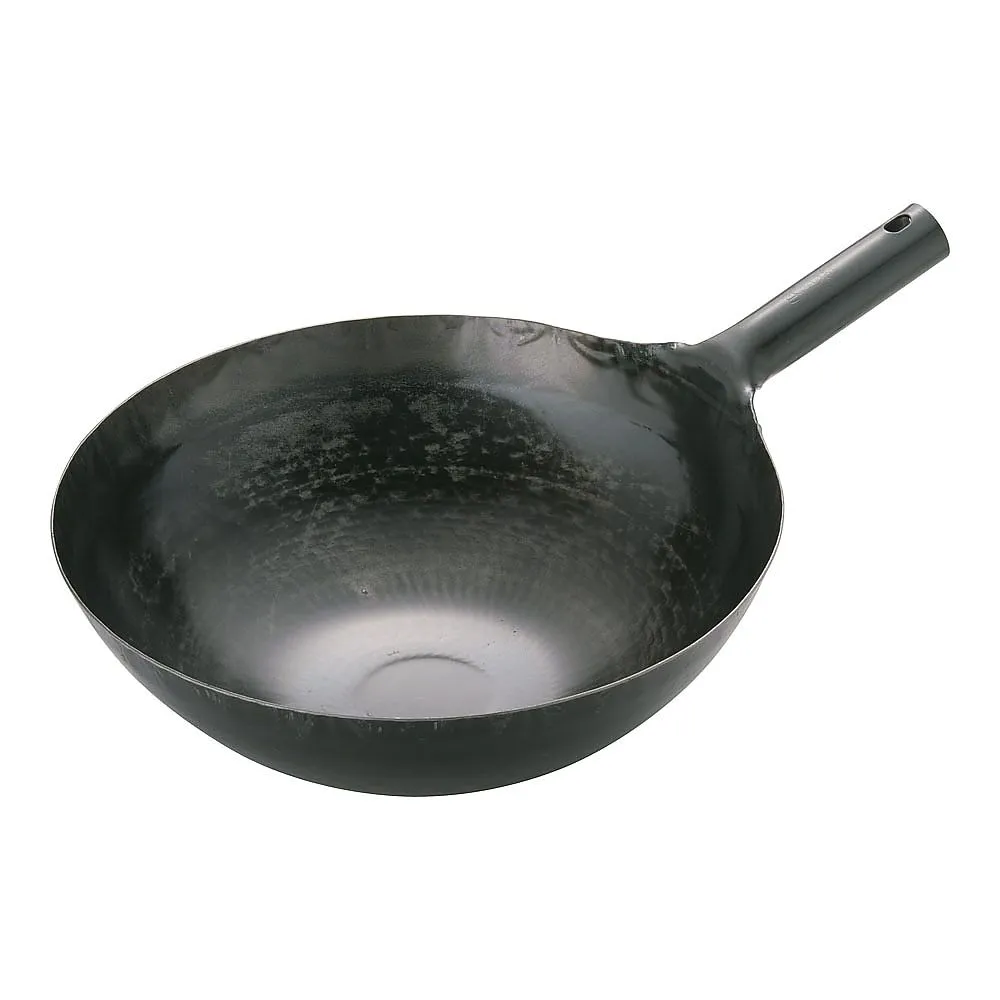 62-6444-55　Yamada Iron Plate One-Handed Wok (Plate Thickness 1.6 mm) 36 cm