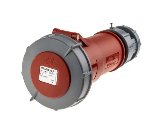 63-7439-91　Mennekes PowerTOP系列，IP67红色电缆安装3P+N+E工业电源插座，额定32A, 415 V　3907