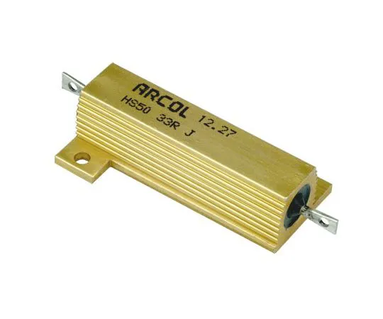 63-7349-60　ArcolHS50系列铝合金厚板轴向线材贴装电阻，33Ω±5% 50W　HS50 33R J