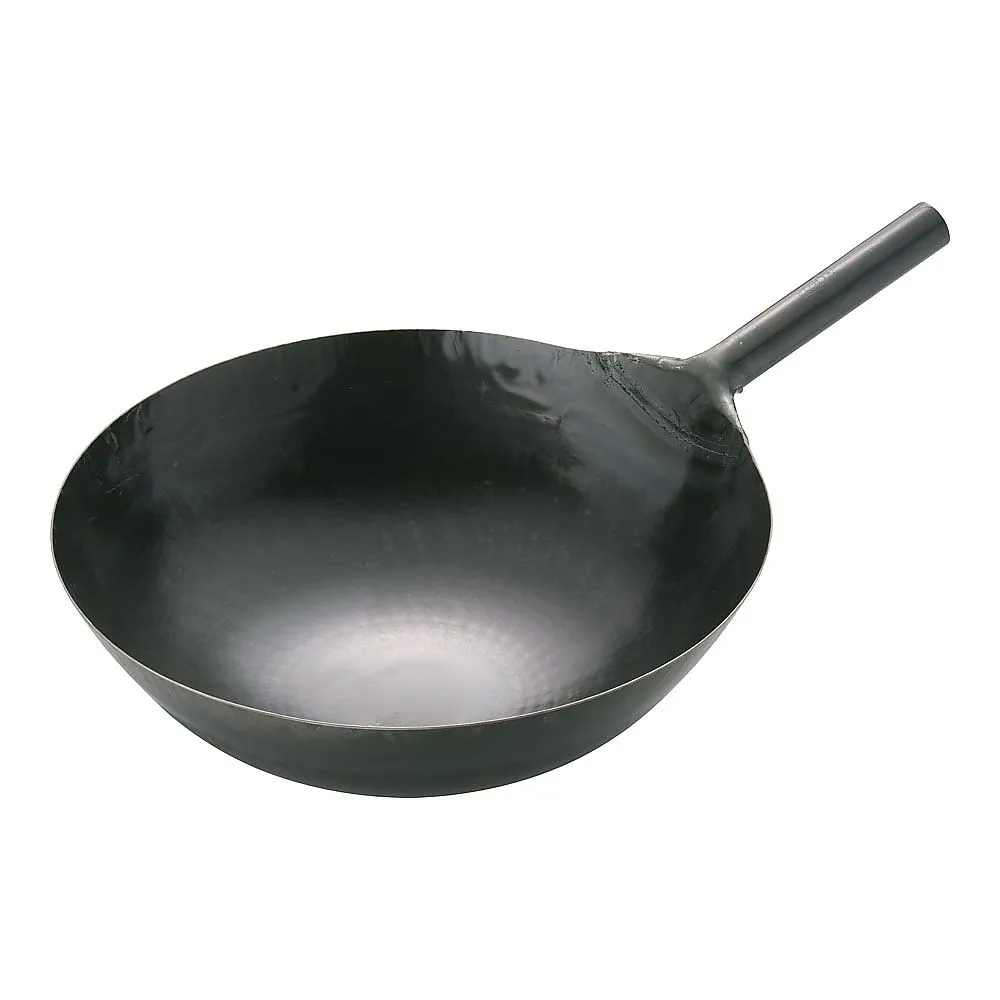 62-6444-58　Yamada Iron Plate One-Handed Wok (Plate Thickness 1.6 mm) 45 cm