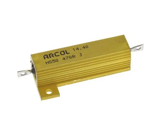 63-7348-83　ArcolHS50系列铝合金厚板轴向线材贴装电阻，470Ω±5% 50W　HS50 470R J