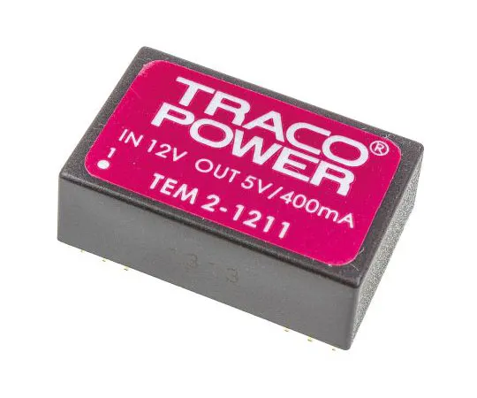 63-7379-72　TRACOPOWER TEM 2 2W隔离DC-DC转换器通过孔，电压在10.8→13.2 V直流，电压在5V直流　TEM 2-1211