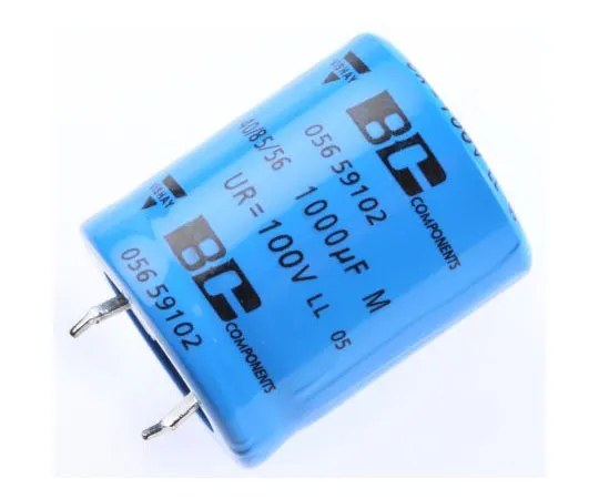 63-7408-64　Vishay 1000μF100V直流铝电解电容器，通孔25 (Dia。)x 30 mm+85°25mm 10mm　MAL205659102E3