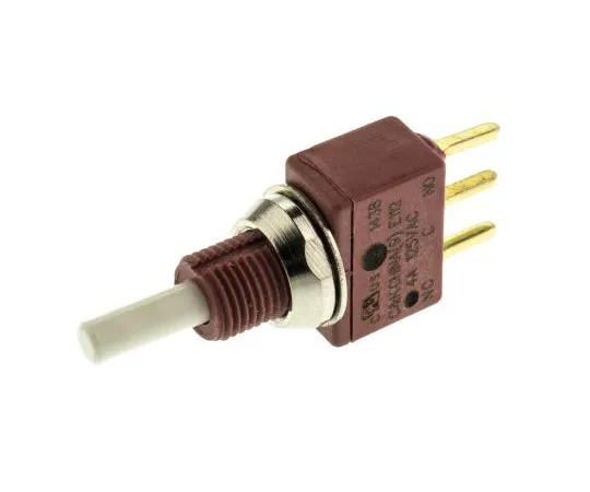 63-7403-78　C&K单杆双抛 (SPDT) 瞬间推动按钮开关，6.35 (迪亚。) mm, PCB　E112LYCQE