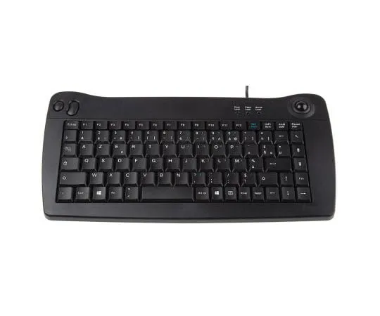 63-7366-84　RS PRO黑色USB轨迹球迷你键盘，AZERTY　136-9677