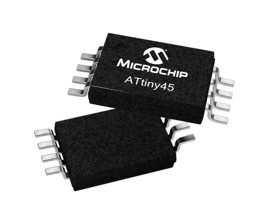 63-7029-16　微芯片技术ATTINY45-20XU,8位AVR微控制器，20MHz,4kB闪存，8引脚TSSOP　ATTINY45-20XU