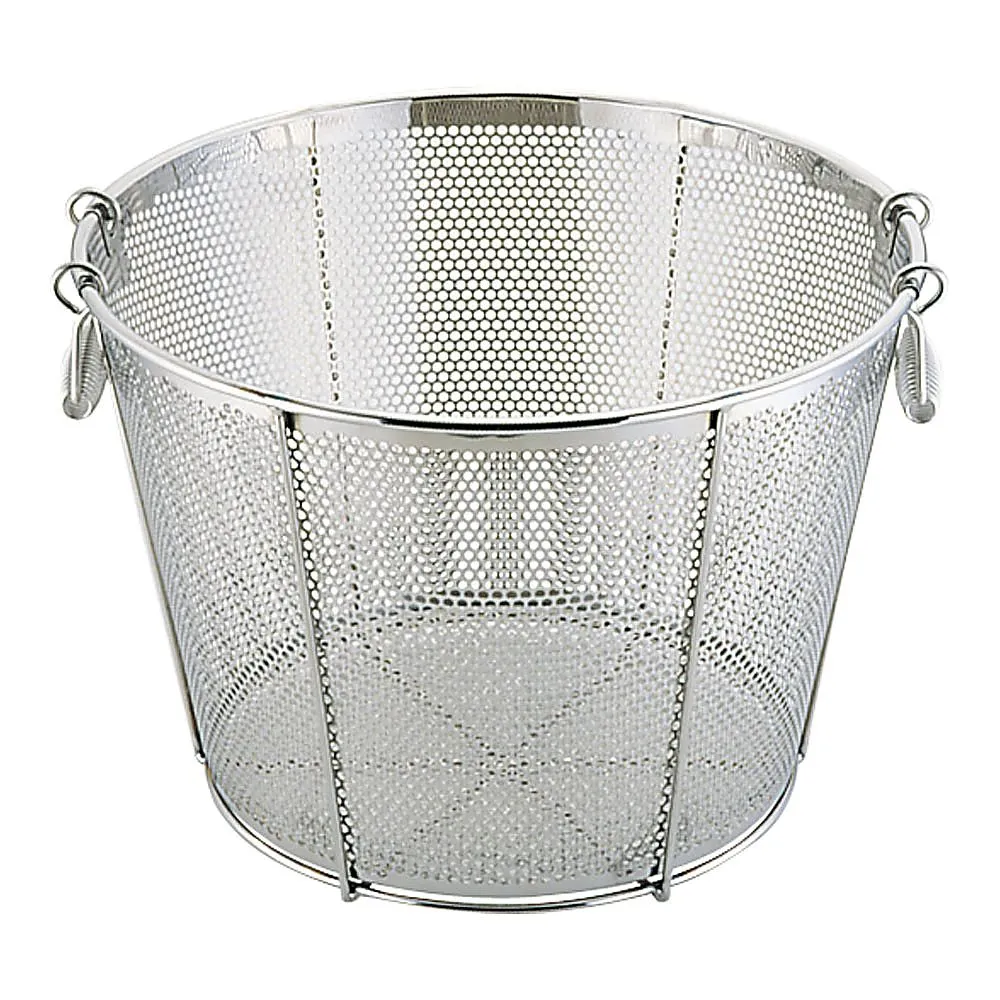 62-6400-68　Punching Flat Bottom Deep Fried Zarl with Reinforcement 48 cm (Hole Diameter φ5mm)