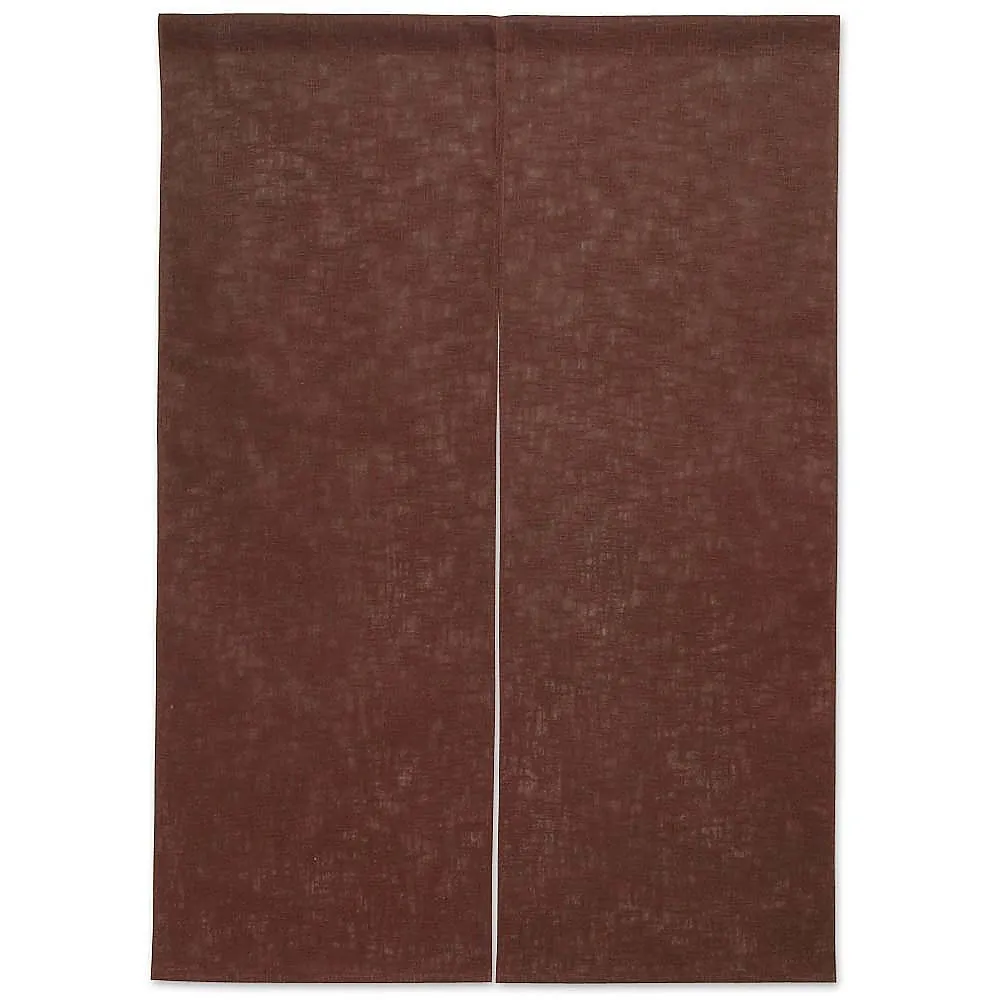 62-6318-91　Han-noren cotton linen plain burnt tea　001-05