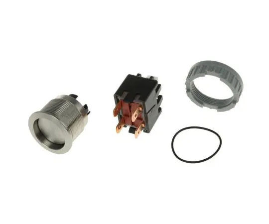 63-7357-33　Schurter双极双抛 (DPDT) 锁定按钮开关，IP64 (前);IP00 (后方) ，22 (迪亚。) mm, Panel　1241.6831.1120000
