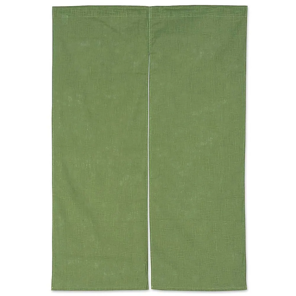 62-6318-89　Half Noren Cotton Linen Plain Green　001-05