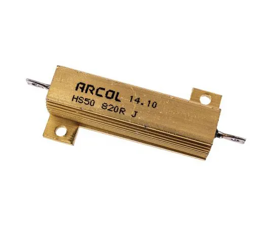 63-7363-40　ArcolHS50系列铝合金厚板轴向线材贴装电阻，820Ω±5% 50W　HS50 820R J