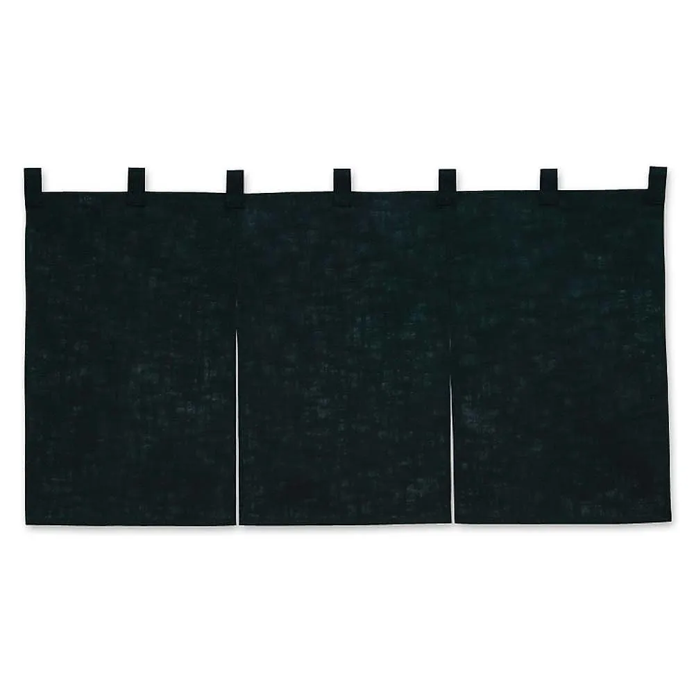 62-6318-78　Hanma Noren Cotton Linen Plain Black　001-02