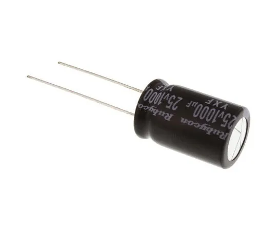 63-7415-81　Rubycon 1000μF25V直流铝电解电容器，通孔12.5 (Dia。)x 20 mm+105°12.5mm 5mm　25YXF1000M12.5X20
