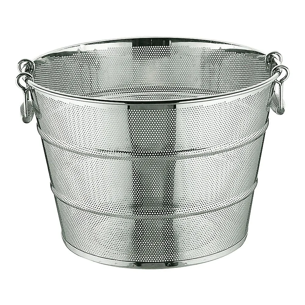 62-6400-72　UK Punching Flat Bottom Deep Type Deep Fried Zarl with Side Bead Reinforcement 48 cm (Hole Diameter φ2.2 mm)　AZL6403
