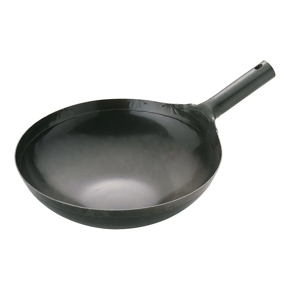 62-6444-54　Yamada Iron Plate One-Handed Wok (Plate Thickness 1.6 mm) 33 cm