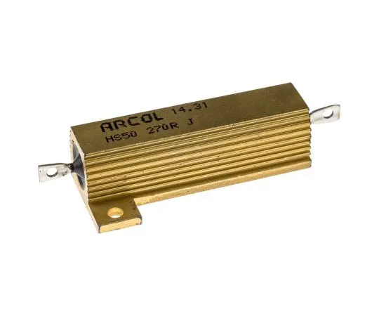 63-7363-37　ArcolHS50系列铝合金厚板轴向线材贴装电阻，270Ω±5% 50W　HS50 270R J
