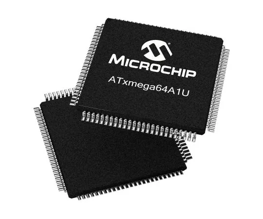 63-7029-96　微芯片，8/16位AVR微控制器，32MHz, 64+4kB闪存，100针TQFP　ATXMEGA64A1U-AU