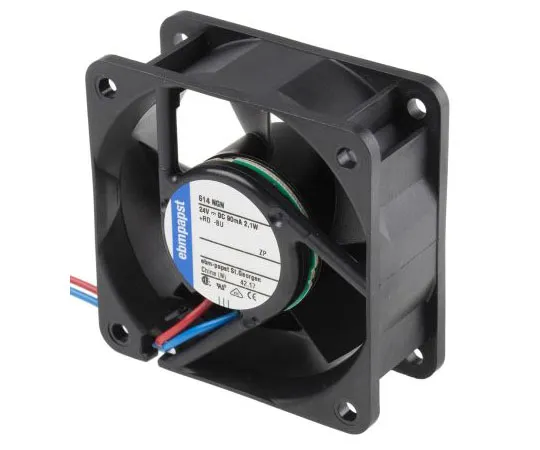 63-7490-12　ebm-papst600N系列轴向风扇，60 x 60 x 25.4mm,40m3/h,2.1W, 24 V直流　614NGN