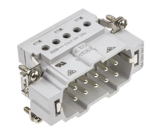 63-7479-13　HE系列尺寸4连接器插口，男，10路，16A, 400 V　1-1103636-1