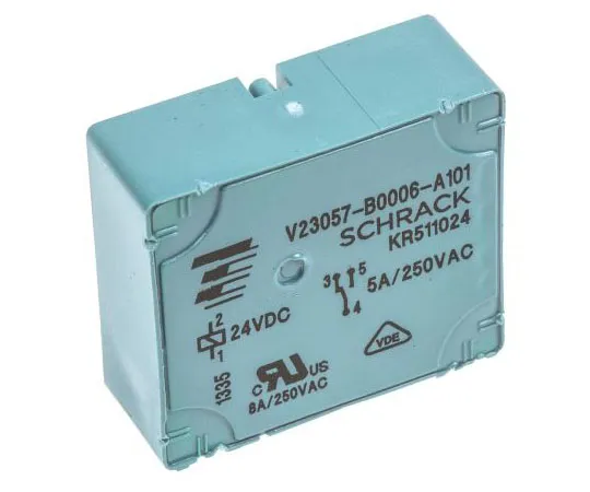 63-7395-24　TEConnectivityESPDT非锁定继电器PCB安装，24V直流线圈，5A　V23057-B0006-A101 7-1393215-5