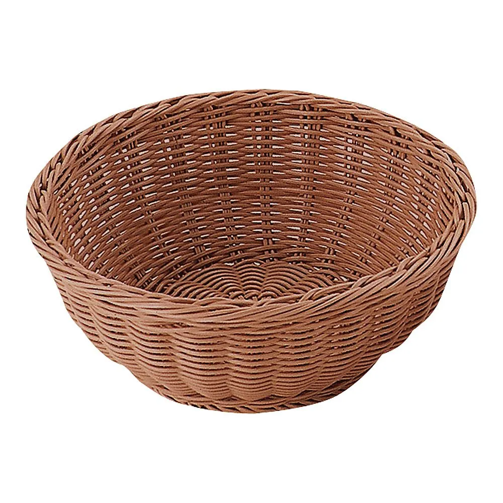 62-6403-56　PP Round Basket Brown 21 Type　RO-206-BR