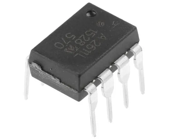 63-7358-54　Broadcom,HCPL-2611-020E直流输入晶体管输出光电耦合器，通孔，8针PDIP　HCPL-2611-020E