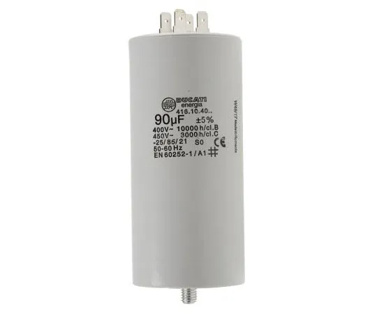 63-7386-89　杜卡迪Engia 90μF电力电子电容器 (PEC) 450Vac±5%耐受螺柱安装4.16.10系列　4.16.10.40.64