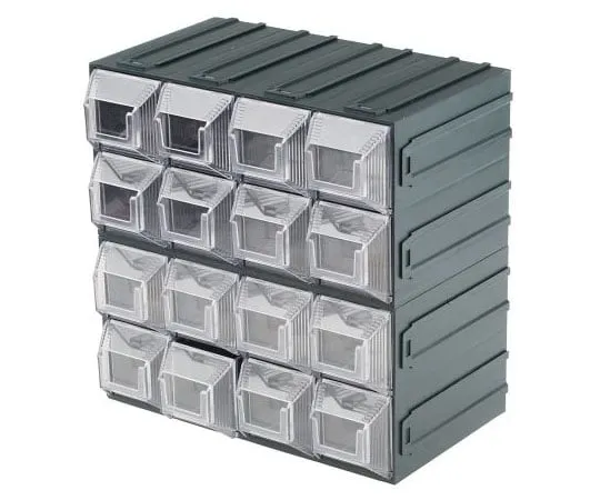 63-7440-02　RS PRO透明塑料16抽屉存储单元，208mm x 208mm x 132mm　TV1000015