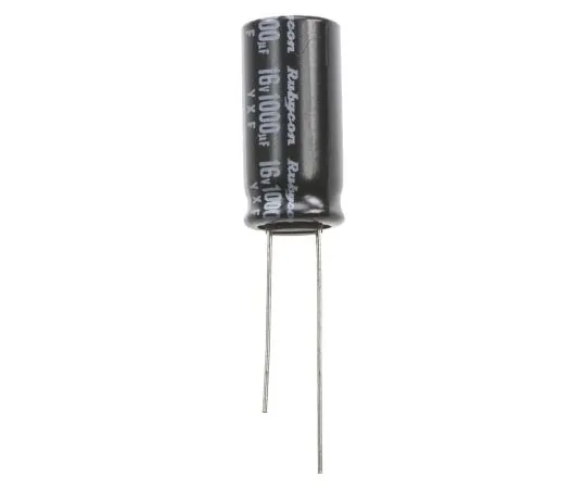 63-7433-31　Rubycon 1000μF16V直流铝电解电容器，通孔10 (Dia。)x 20 mm+105°10mm 5mm　16YXF1000M10X20
